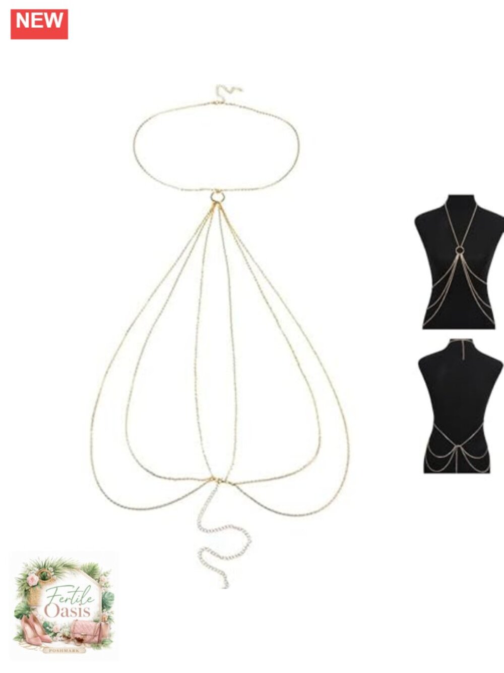 Nipple Rings with Body Chain Waist Chest Chain 14G Piercing Barbell Set